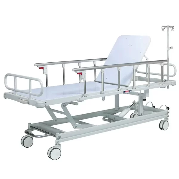 Camilla Hidráulica MC-802 con respaldo reclinable y barandillas abatibles