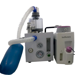 Máquina de anestesia veterinaria PRZ-X26-V con modos IPPV, A/C, SIMV y control electrónico.