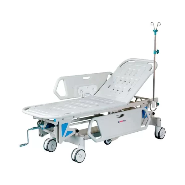 Camilla de emergencia MC-800 con barandales y soporte clínico