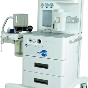Vista lateral de la máquina de anestesia PRZ-AN550 con ruedas y estructura compacta – equipo médico
